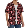 thumbnail image 4 of Haiem Ladybugs and Red Hearts Men's Casual Shirts Short Sleeve Button Down Shirts Fashion Textured Summer Beach Shirt-XX-Large, 4 of 7