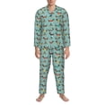 thumbnail image 3 of Lsque Dachshund Dog Puppy Pattern Long Sleeve Pajama Set for Men - Soft 2-Piece Sleepwear and Loungewear Set with Pockets, Comfy Nightwear-Small, 3 of 7