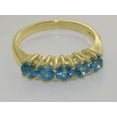 thumbnail image 6 of LBG British Made 10k Yellow Gold Natural Blue Topaz Womens Eternity Ring - 33 size options - Size 11.5, 6 of 8