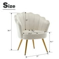 thumbnail image 4 of Andeworld Mid Century Accent Chair, Upholstered Living Room Makeup Vanity Chair, Modern Barrel Arm Guest Leisure Chairs for Bedroom,White with Golden Legs, 4 of 5