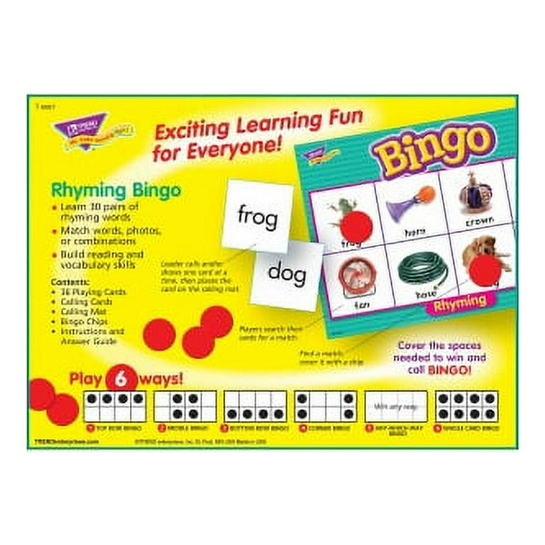 Trend Rhyming Bingo Game - Theme/Subject: Learning - Skill Learning: Vocabulary, Spelling, Rhyming, Word - 4 Year & Up - Multi Trend Rhyming Bingo Game - Theme/Subject: Learning - Skill Learning: Vocabulary, Spelling, Rhyming, Word - 4 Year & Up - Multi