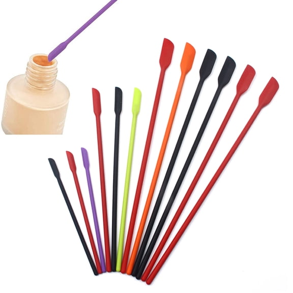 D-GROEE 4Pcs Lengthen Mini Spatula Silicone Small for Makeup Spatula- Thin Jar Spatula, for Thin Jar/Kitchen Bottles/Cosmetic Bottles 4Pack