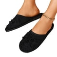 thumbnail image 6 of Chinese Slippers for Women Velvet Embroidered Closed Toe House Shoes Indoor Outdoor Non Slip Sole All Seasons Flat Comfortable Mule Slippers Black 37, 6 of 9