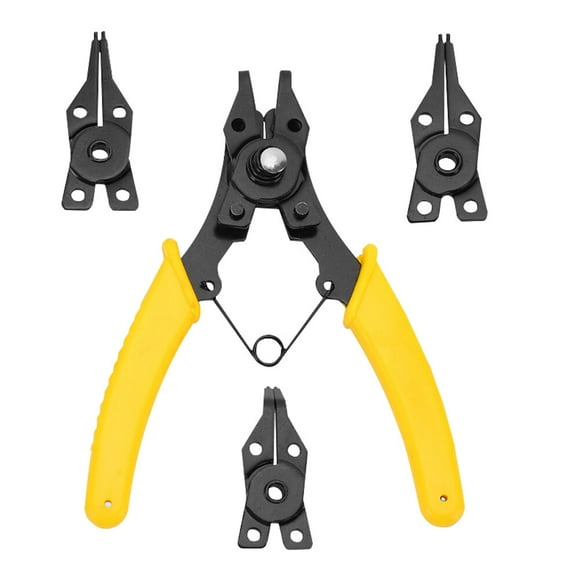 Handheld Portable Multi-function Circlip Pliers Internal External Snap Rings Pliers Set with 45° 90° 180° Interchangeable Pliers Tips Rings Remover