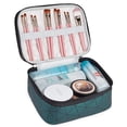 thumbnail image 4 of Makeup Bag Double layer Travel Cosmetic Cases Waterproof Make up Organizer Toiletry Bags Clear Upper layer (Pink), 4 of 4