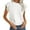 White, variant on OSOLU Solid Color Summer New Ruffle Edged Fashion Sweet Fresh Versatile Tops T-Shirt Tee Classic Women Tops Dressy Casual