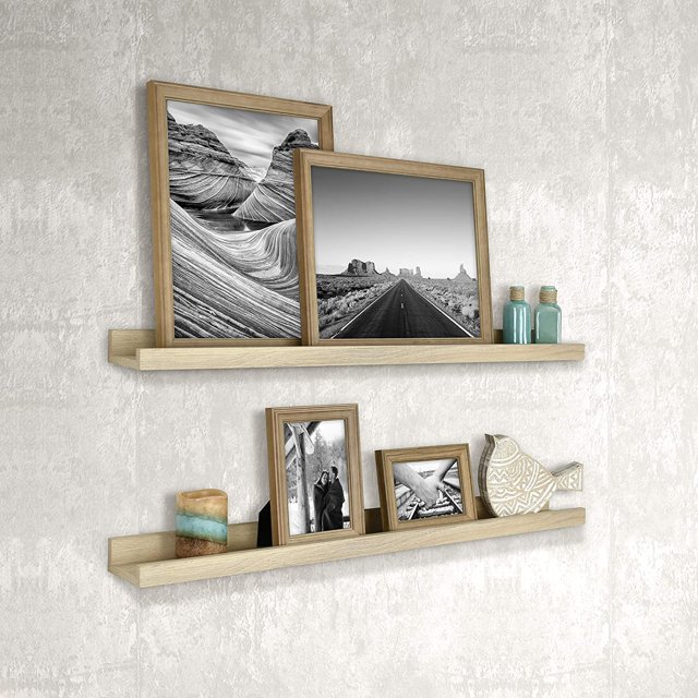 Ensemble de Rebords Photo MCS Grain de Bois Naturel 35 Pouces, Ensemble de 2