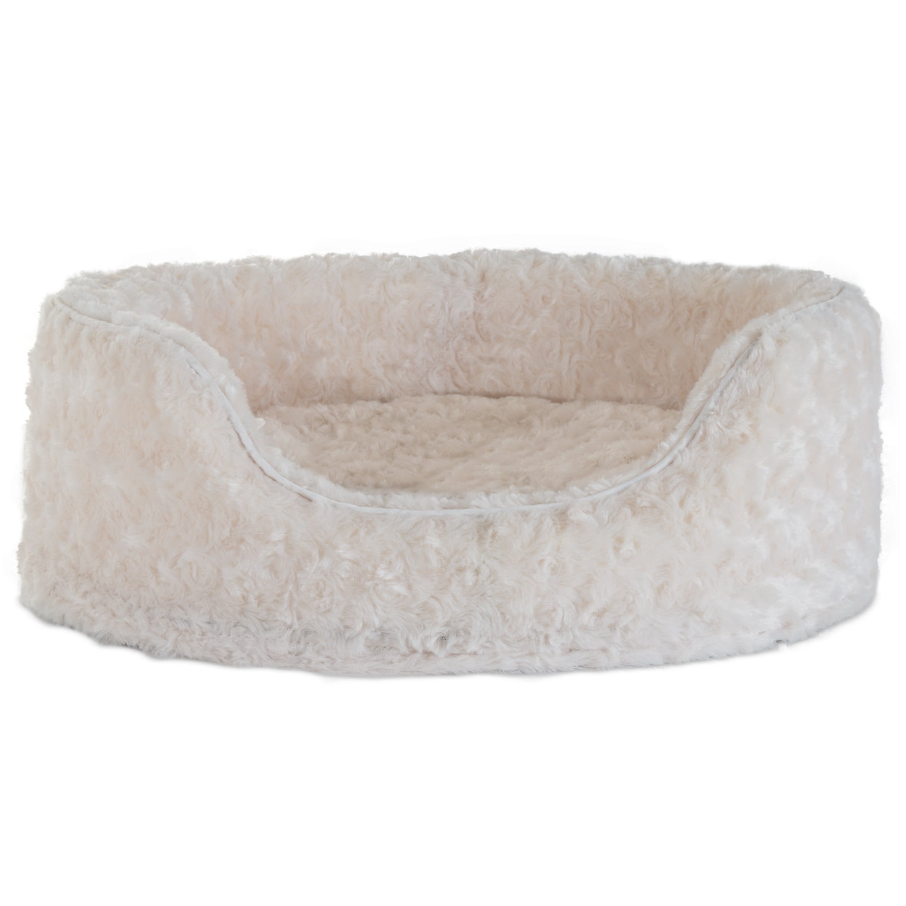 FurHaven Ultra Plush Small Pet Bed with Removable Pillow, Cream