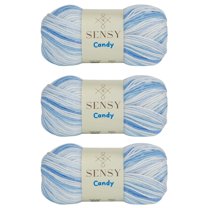 3 Skeins of Sensy Candy Yarn, 3.5 oz, 251 Yards, Multicolor Yarn for Crocheting and Knitting, Craft Yarn, Gauge 3 Light (5431)
