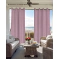 thumbnail image 4 of Pink Linen Texture Blackout Curtains 96 Inches Long, Farmhouse Solid Color 2 Panels, Thermal Insulated Room Darkening Drapes with Grommets, 52W x 96L Each Panel, 4 of 9