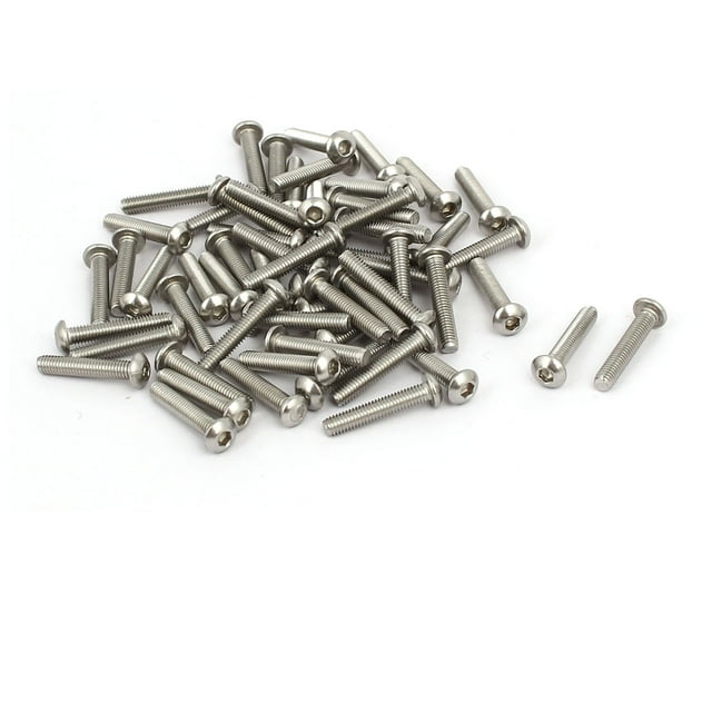 Tornillos de cabeza redonda hexagonal de acero inoxidable 304 M3x16mm, 60 piezas