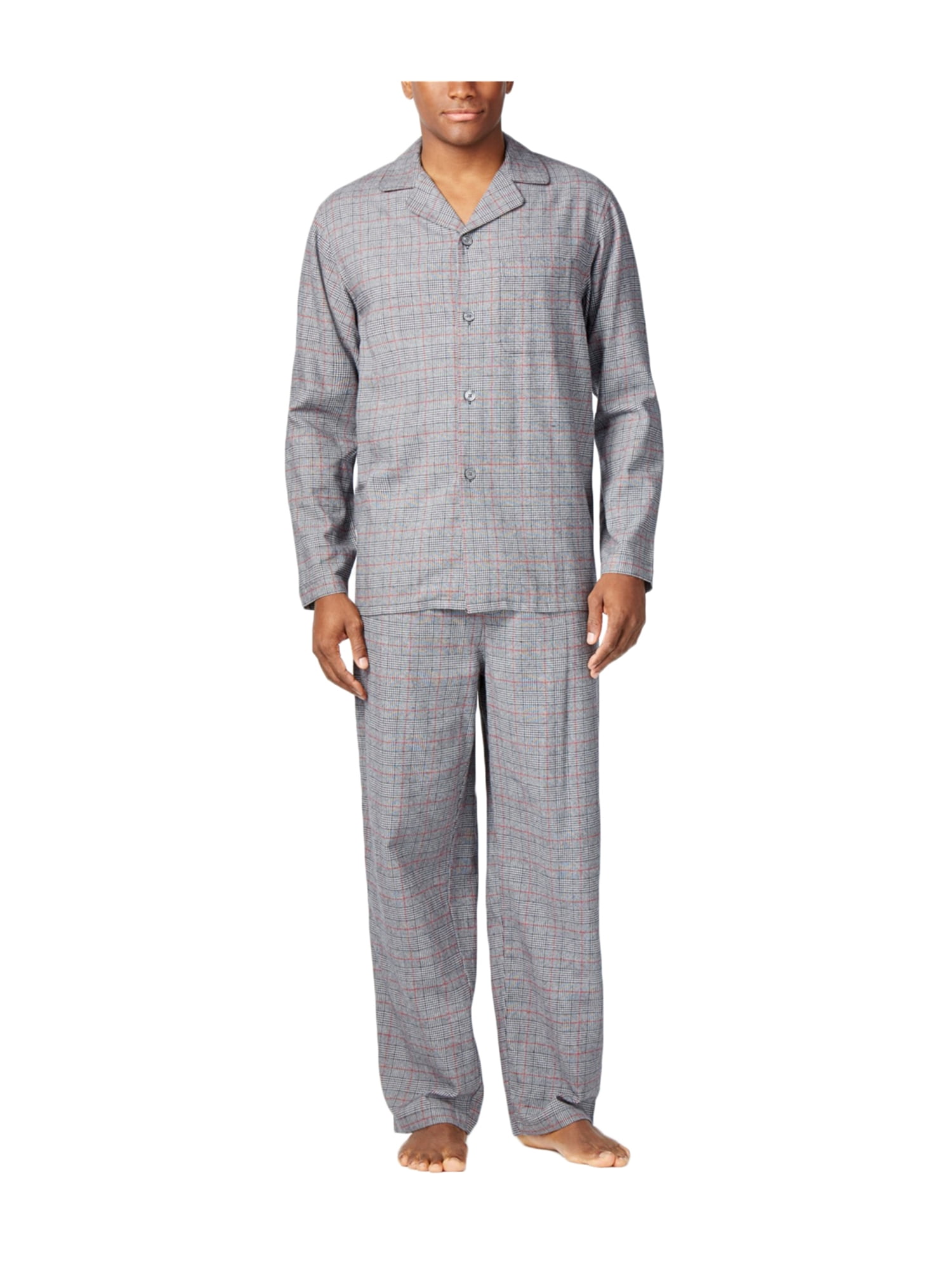 Club Room Mens Big & Tall Tonal Plaid Pajama Sleep Set tnlbdyglnpld 1X