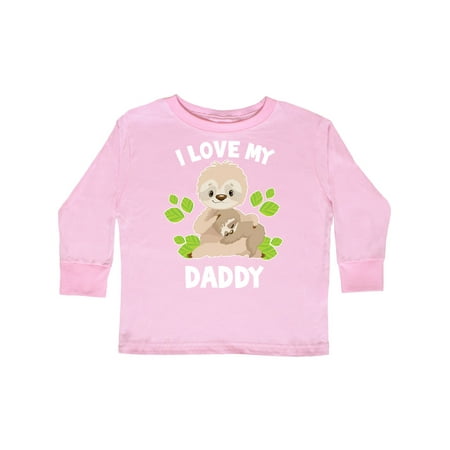

Inktastic Cute Sloth I Love My Daddy with Green Leaves Gift Toddler Boy or Toddler Girl Long Sleeve T-Shirt