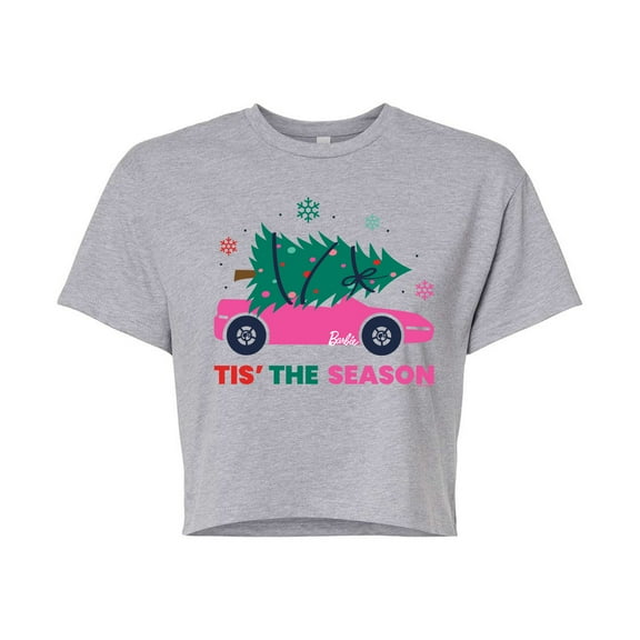 Barbie - Holiday & Christmas - 'Tis The Season - Juniors Cropped Cotton Blend T-Shirt