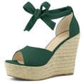 thumbnail image 1 of BLISSFUL STEP Sandales Espadrilles pour Femmes à Lacets avec Bride à la Cheville, 1 of 6