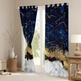 thumbnail image 3 of Yst Marble Window Drapes Gold Giltter Curtain Panels Navy Blue Stone Marble Window Curtains Tie Dye Fluid Magma Abstract Art Hipster Window Treatments Living Room Decor 38"Wx54"L Bedroom Decor, 3 of 6