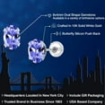 thumbnail image 2 of Gem Stone King 10K White Gold Blue Tanzanite Stud Earrings for Women Men (0.90 Cttw, Gemstone December Birthstone, Oval 6X4MM), 2 of 6