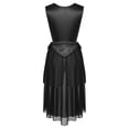 thumbnail image 2 of Jowowha Womens Praise Dance Dress Sleeveless Lace-up Sides Split Worship Dress Lyrical Dancewear Black L, 2 of 5