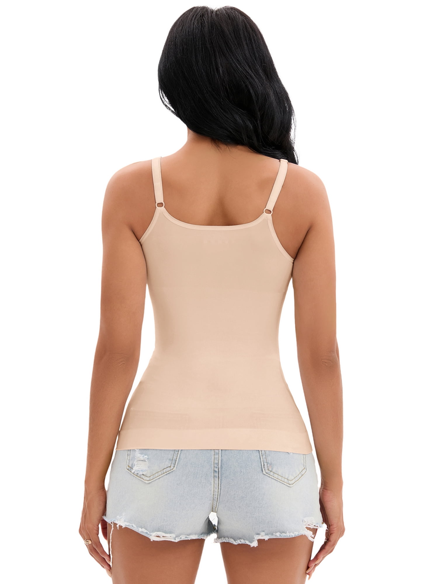 DARING DIVA Women's Adjustable Straps Tops No Trace Body Shaper Camisoles S Beige
