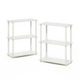 thumbnail image 2 of 3-Tier Compact Multipurpose Shelf Display Rack, White/White, Set of 2, 2 of 7