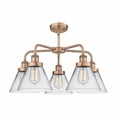 thumbnail image 2 of Innovations Lighting  Cone - 5 Light 26" Stem Hung Chandelier Clear/Antique Copper, 2 of 2