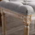 thumbnail image 6 of chairus Fabric Upholstered Dining Bench - Classic Entryway Ottoman Bench Bedroom Bench with Rustic Wood Legs - Beige, 6 of 14