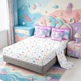 thumbnail image 3 of Manfei Amphibian Axolotl Print 7-Piece Twin Bedding,Pastel Salamander Bedding Comforter Set,Colorful Stars Reversible, 3 of 7