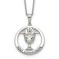 thumbnail image 2 of Sterling Silver Enameled Cubic Zirconia Holy Communion Pendant Necklace, 2 of 3