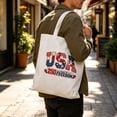 thumbnail image 5 of Beautynvta 250th Anniversary Canvas Tote, Reusable Grocery Bag, 4th July Print Shoulder Bag for Shopping, Beach, 5 of 7