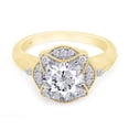 thumbnail image 2 of 1 3/4 Ct Round Cut Lab Created Moissanite Diamond Halo Engagement Wedding Ring In 14K Yellow Gold Over Sterling Silver(G-H Color,VVS1 Clarity,1.75 Cttw)-4.5, 2 of 7