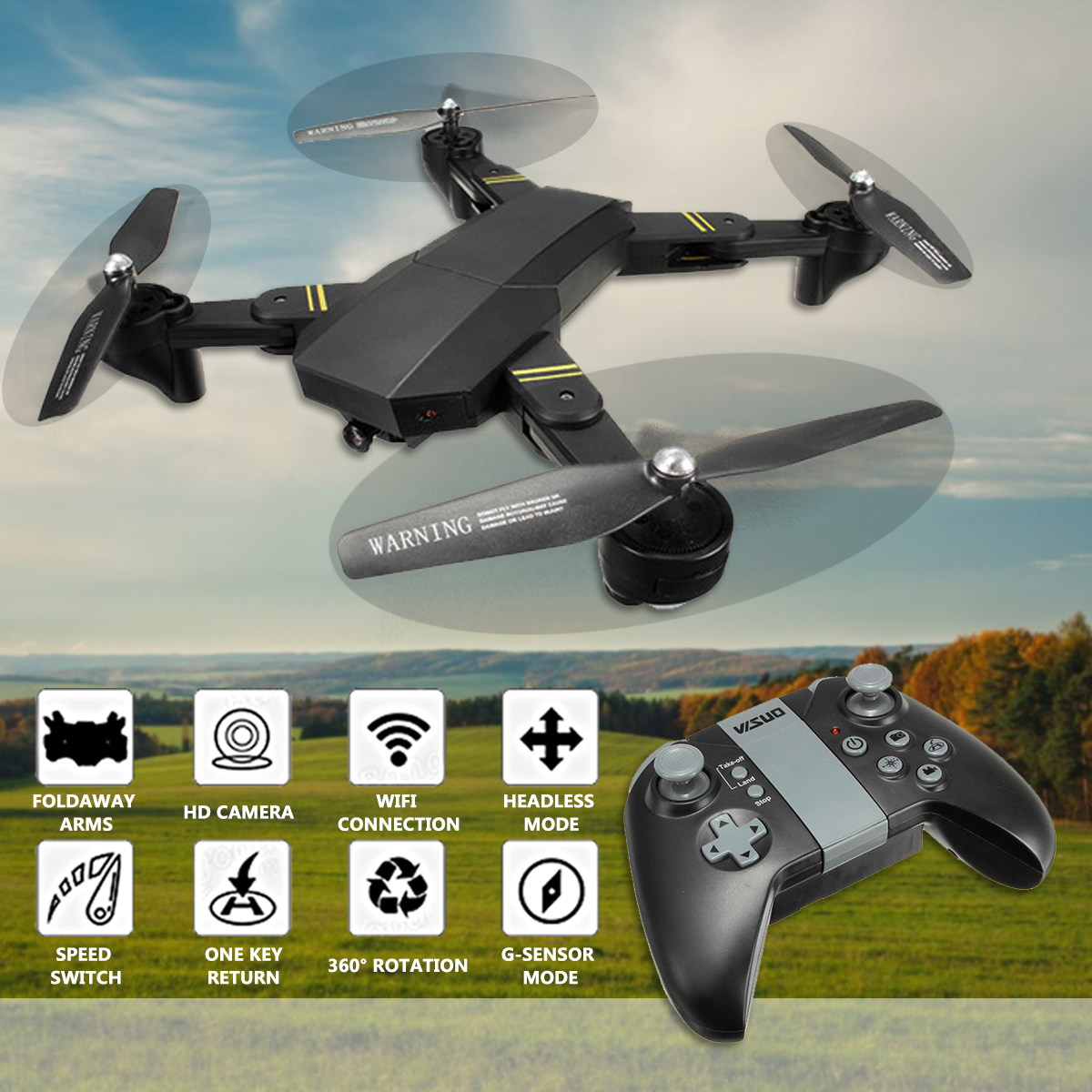 drone visuo xs809hw wifi camera hd 720p 2mp