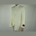 thumbnail image 5 of Mens Apollo  King  Banded Collarless suit Chinese Mandarin Wide leg AG97 Ivory, 5 of 11