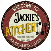 Jackie's Kitchen 12" Round Metal Sign Bar Game Room Wall Dco 200120040237