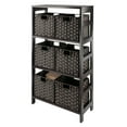 thumbnail image 3 of Leo 7-Pc Storage Shelf with 6 Foldable Woven Baskets, Espresso & Chocolate, 3 of 7