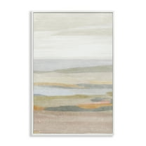 Stupell Industries Calming Neutral Beach Coastal Painting White Framed Art Print Wall Art, 12 x 18