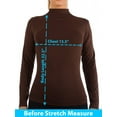 thumbnail image 2 of Women Long Sleeve Mock Neck Shirt Seamless Stretch Turtleneck Top Slim Fitted M-XL Plus Size, 2 of 6