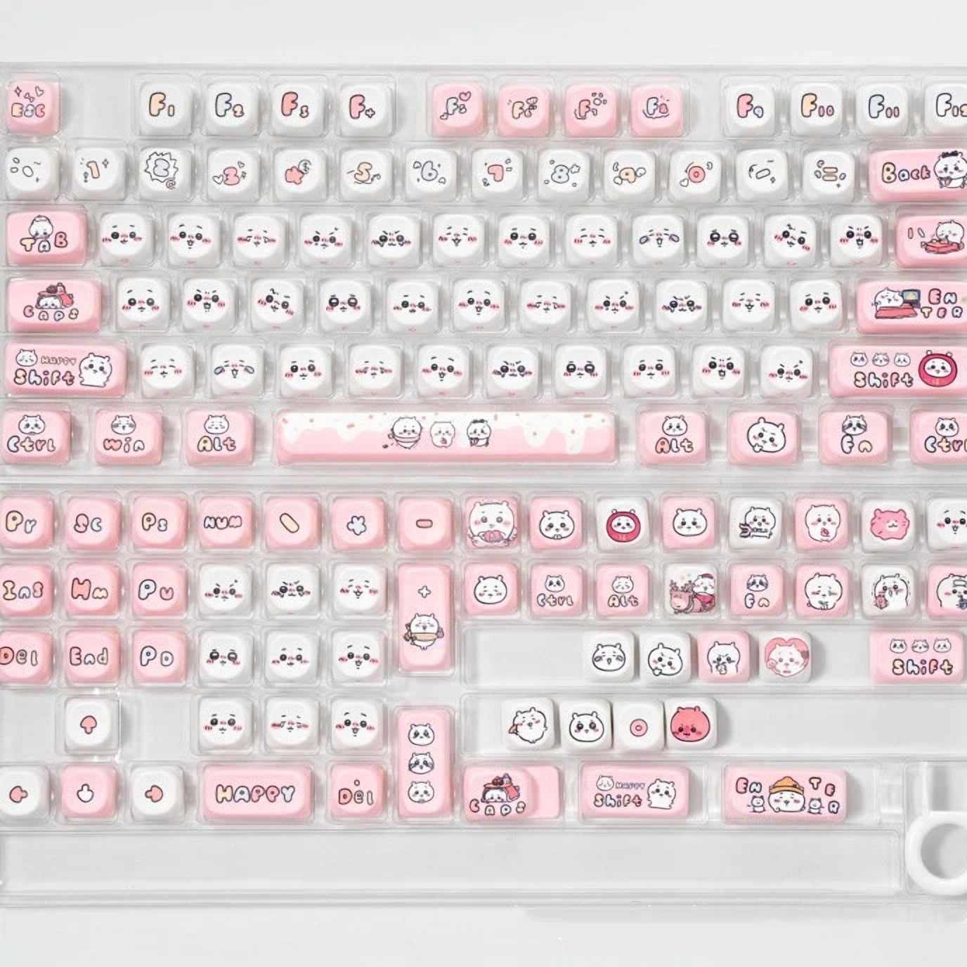 Chiikawa Anime Keycap Set for Mechanical Keyboards Ergonomic Keycap Design Material Keycap Multi-Color Keycaps Cute Collect