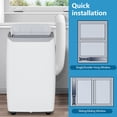 thumbnail image 7 of 14000 BTU Household Mobile Air Conditioning Unit, Multifunctional Indoor Cooling Dehumidifier With Rolling Wheel Remote Control, Easy Install Window Kit Included, White, 7 of 7
