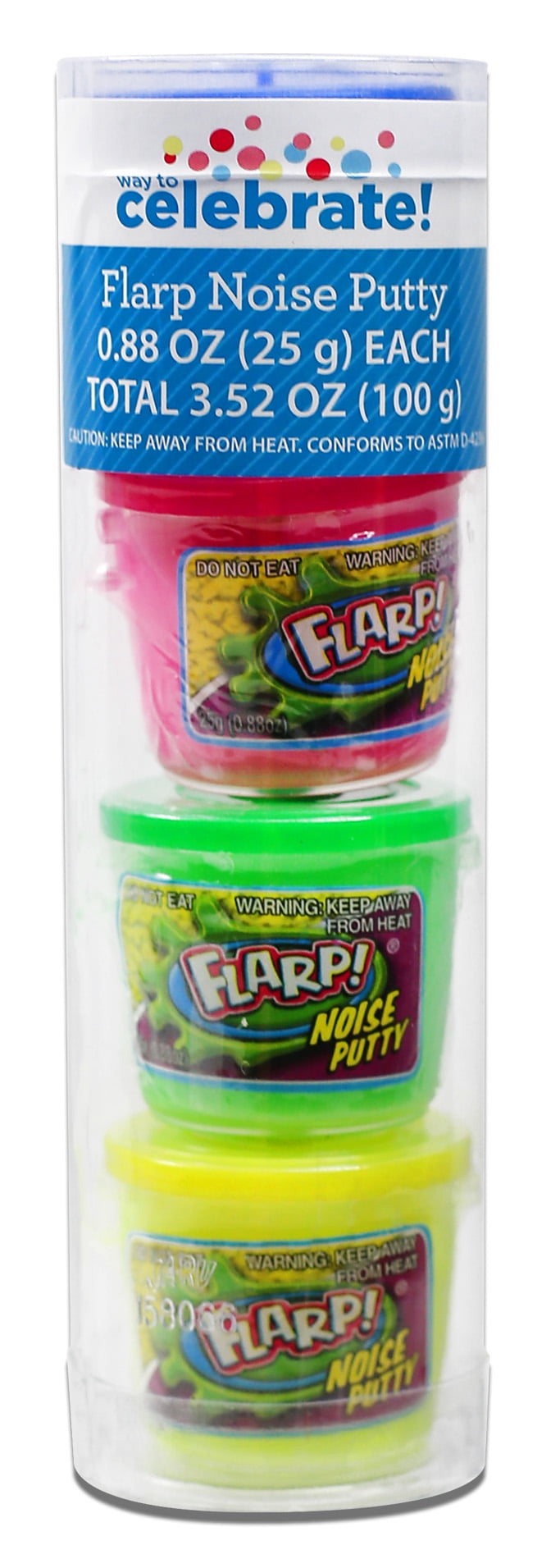 Celebrations Flarp Putty Tube 4pk Assorted Colors