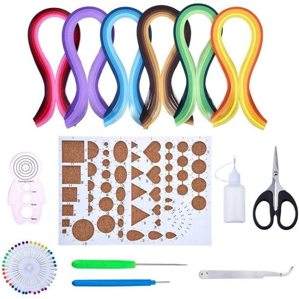 HTAIGUO 1200 Pieces 3mm and 5mm Quilling Paper Strips with 2