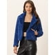 thumbnail image 2 of Abrigo de piel sintética Allegra K Azul Real talla S, 2 of 6
