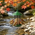 thumbnail image 7 of Hanging Bird Feeder, No Mess No Spill and Squirrel Proof Feeder, Squirrel Proof Bird Feeder with Catch Tray - Large Capacity All-Metal for Outside Hanging _ Green, 7 of 7