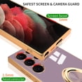 thumbnail image 3 of Compatible for Samsung Galaxy S23 Ultra Case with Ring Holder Kickstand [with Magnetic] Soft TPU Shockproof Electroplated Protective Phone Case for Galaxy S23 Ultra 5G Purple, 3 of 6