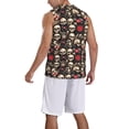 thumbnail image 2 of Sikiie rock record Skull Basketball Jersey Reversible Men's Mesh Athletic Sports Shirts Training Practice S-4XLMedium, 2 of 6