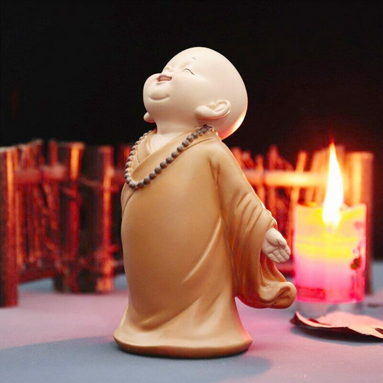 Little Monk Sculpture Ornaments Chinese Style Resin Hand-carved