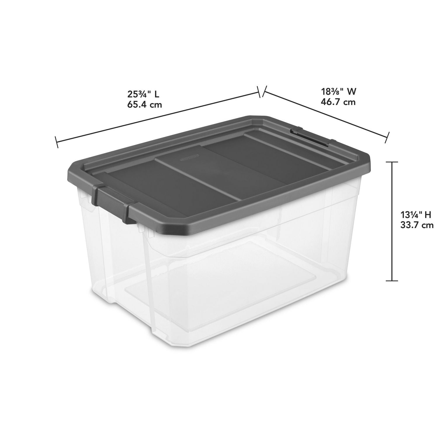Sterilite Boîte Empilable 72 litres - Gris