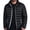 Black, variant on Mens Lightweight Puffer Jacket Packable Quilted Coat Full Zip Stand Collar Warm Outerwear with Zip Pockets for Travel Winter Casual Daily Wear