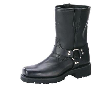 Short Harness Motorcycle Boots Black 