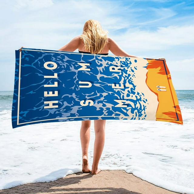 Xihbxyly Toalla de Playa de Microfibra, Resistente a La Arena, de Secado Rápido, Superligera y Compacta, Ideal para Viajes, Piscinas, Spas, Acampadas y Senderismo, 76 X 152 Cm, Material Suave y Absor