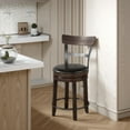 thumbnail image 7 of Flint Swivel Counter Stool Chair Set of 2, Black Faux Leather, Brown, 7 of 7